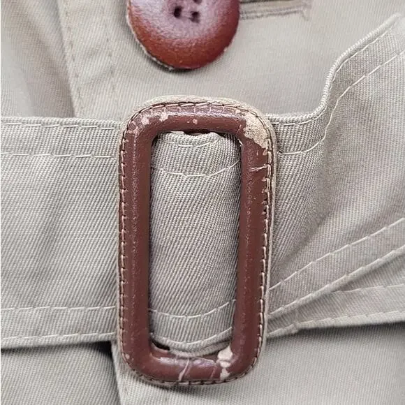 Princine Imports Vintage Beige Double Breasted Trench Coat Classic Style